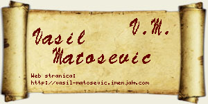 Vasil Matošević vizit kartica